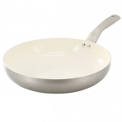 Oster Newcrest 12 Inch Ceramic Nonstick Round Aluminum Frying Pan in Taupe With