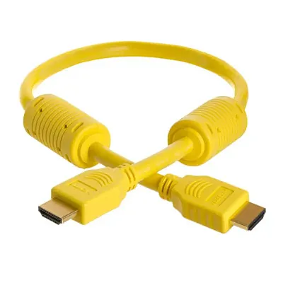 Cmple 990-N 28AWG HDMI Cable with Ferrite Cores - Yellow - 1.5FT
