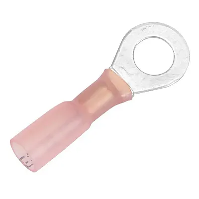 Pacer 22-18 AWG Heat Shrink Ring Terminal - 1/4&quot; Stud Size - 25 Pack