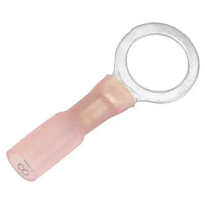 Pacer 22-18 AWG Heat Shrink Ring Terminal - 3/8&quot; Stud Size - 25 Pack