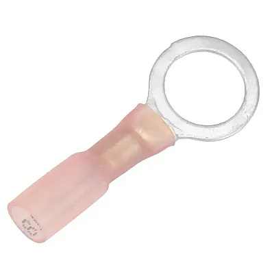 Pacer 22-18 AWG Heat Shrink Ring Terminal - 3/8&quot; Stud Size - 100 Pack