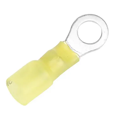 Pacer 12-10 AWG Heat Shrink Ring Terminal - 1/4&quot; Stud Size - 25 Pack
