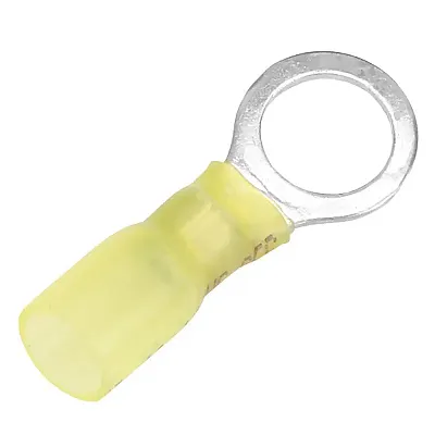 Pacer 12-10 AWG Heat Shrink Ring Terminal - 3/8&quot; Stud Size - 100 Pack
