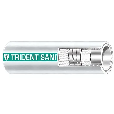 Trident Marine 1-1/2" Premium Marine Sanitation Hose - White with Green Stripe -
