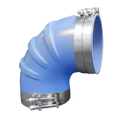 Trident Marine 6" ID 90-Degree Blue Silicone Molded Wet Exhaust Elbow w/4 T-Bolt