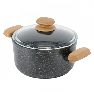 Korkmaz Montana 2 Piece 5 Liter Aluminum Nonstick Casserole Dish with Lid and Fa
