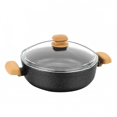 Korkmaz Montana 2 Piece 3.5 Liter Aluminum Nonstick Low Casserole Dish with Lid