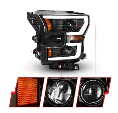 ANZO 111357 Hl F150 S.Back Blk 15-16