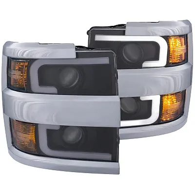 ANZO 111365 Projector Headlights W/ Plank Style