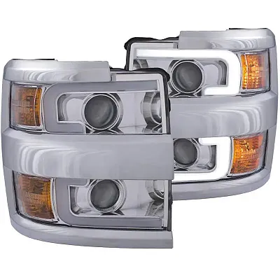 ANZO 111366 Projector Headlights W/ Plank Style
