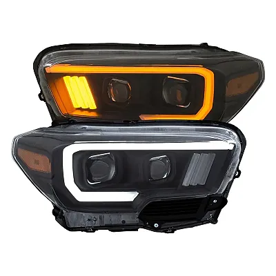 ANZO 111396 Projector Headlights W/ Plank Style