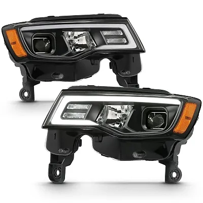 ANZO 111418 Projector Headlights W/ Plank Style
