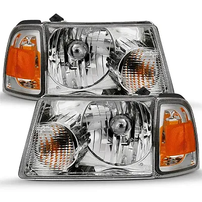 ANZO 111484 Crystal Headlight Set; Clear Lens;