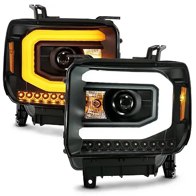ANZO 111487 Projector Headlight Set; W/Plank St