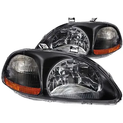 ANZO 121067 Hl Civic Crystal Blk96-98