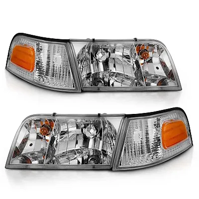 ANZO 121556 Crystal Headlight Set; Clear Lens;