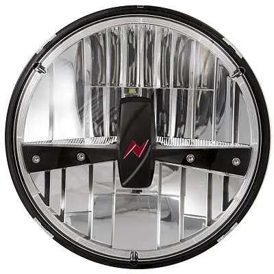 ANZO 881036 H4 7&#039;Round Led Hlt Blk W/Logo Pair