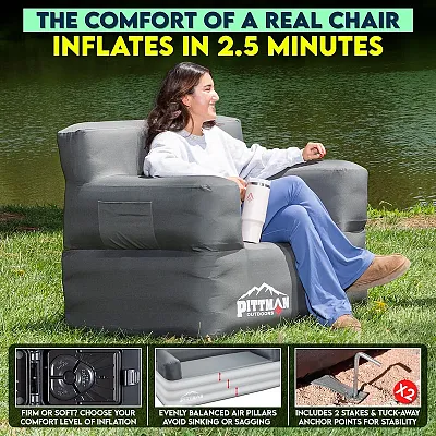 AIRBEDZ PPIAIRCHAI Inflatable Air Chair W/ Air Pump