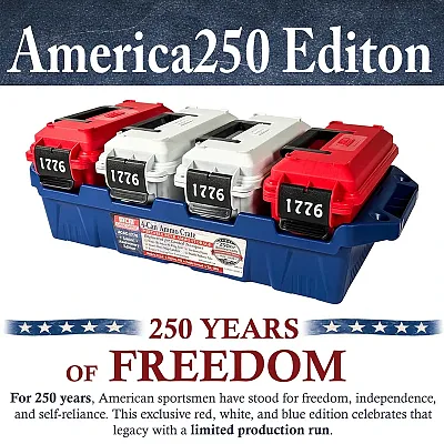 Mtm 1776 - 250Th Limited Edition Multi-Can Ammo Crate With (4) 30 Caliber Ammo C