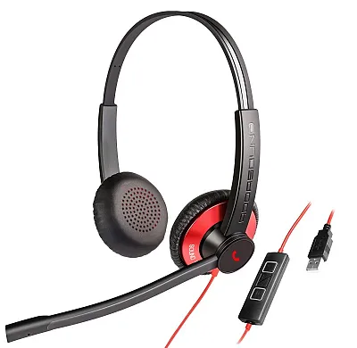 ADDASOUND EPIC-512-RD Dual-Mic Noise Canceling Binaural Uc Hea