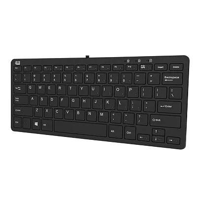 Adesso Akb-510Hb Wired Usb Slim Touch Computer Keyboard With 2-Port Usb Hub, For