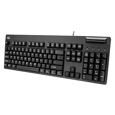 Adesso Akb-630Sb-Taa Wired Usb Antimicrobial Desktop Keyboard With Smart Card Re