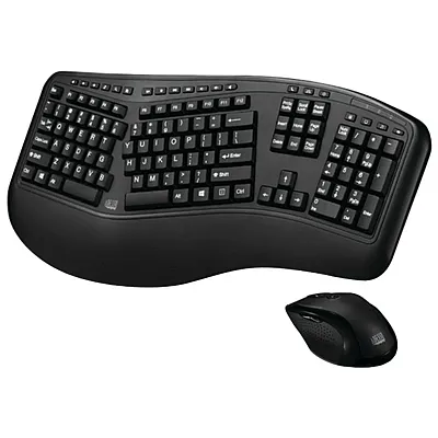 Adesso Wkb-1500Gb Tru-Form Media 1500 Wireless Ergonomic Keyboar