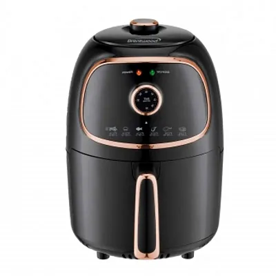 Brentwood AF-202BK 2 Quart Small Electric Air Fryer Copper with Timer and Temp C