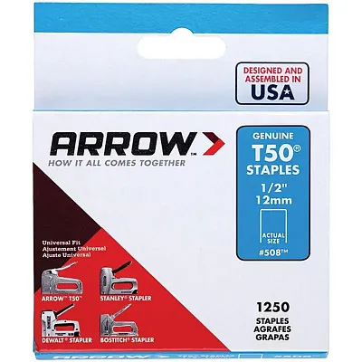 Arrow 50824 T50(R) Staples, 1,250 Pk (1/2&quot;)