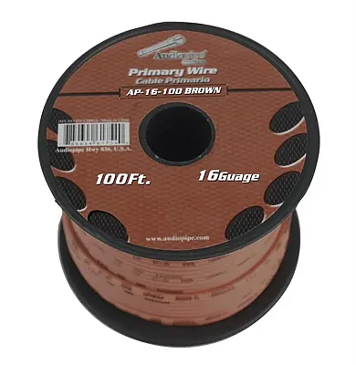 Audiopipe 16 Gauge 100Ft Brown Primary Wire