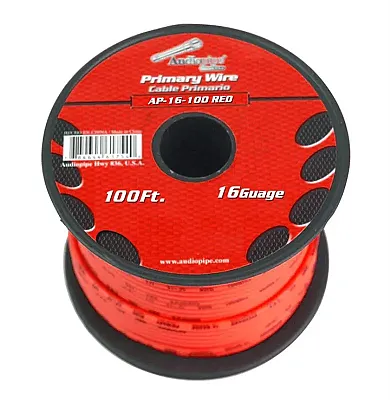 Audiopipe 16 Gauge 100Ft Red Primary Wire