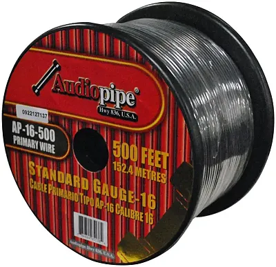 Audiopipe 16 Gauge 500Ft Primary Wire Black