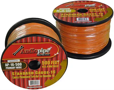 Audiopipe 16 Gauge 500Ft Primary Wire Orange