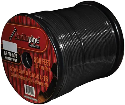 Remote Wire Audiopipe 18Ga 500&#039; Black