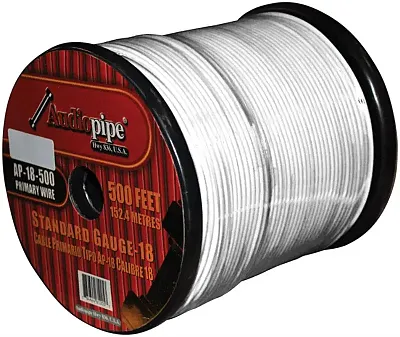 Remote Wire Audiopipe 18Ga 500&#039; White