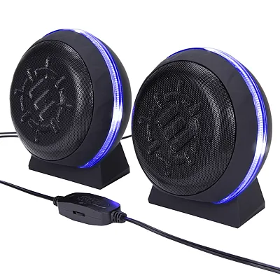 Enhance Enpcsl2100Blew 20-Watt Led Gaming Speakers With In-Line Volume Control A