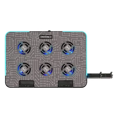 Enhance Envoc62100Clws Voltaic 2 Laptop Cooling Pad With 6 Fans, Rgb Lighting, A