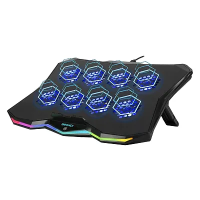 Enhance Eninc83100Bkws Infiltrate 3 Rgb Gaming Laptop Cooler With 8 Fans, Usb Hu