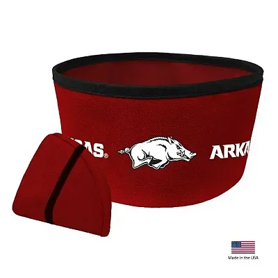 All Star Dogs Arkansas Razorbacks Collapsible Pet Bowl