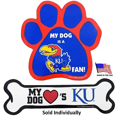All Star Dogs Kansas Jayhawks Car Magnets - Bone
