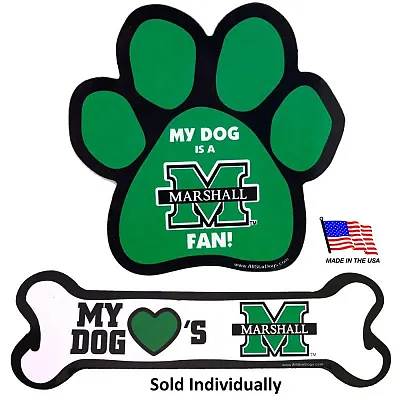 All Star Dogs Marshall Thundering Herd Car Magnets - Bone