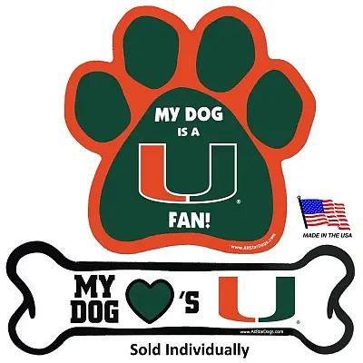 All Star Dogs Miami Hurricanes Car Magnets - Bone