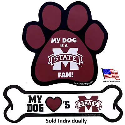 All Star Dogs Mississippi State Car Magnets - Paw