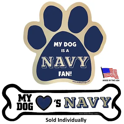 All Star Dogs Navy Midshipmen Car Magnets - Bone