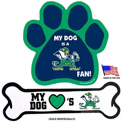 All Star Dogs Notre Dame Leprechaun Car Magnets - Paw