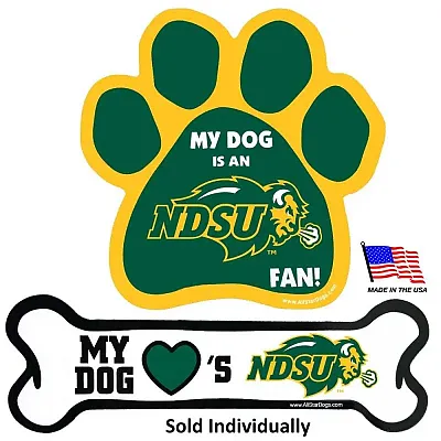 All Star Dogs North Dakota State Car Magnets - Bone