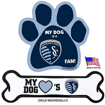 All Star Dogs Sporting KC Car Magnets - Bone