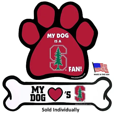 All Star Dogs Stanford Cardinal Car Magnets - Bone