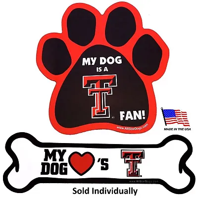 All Star Dogs Texas Tech Car Magnets - Paw