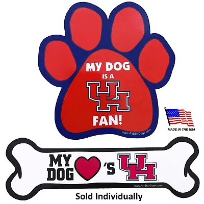 All Star Dogs Houston Cougars Car Magnets - Bone